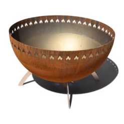Fire Bowl In Corten Steel Look