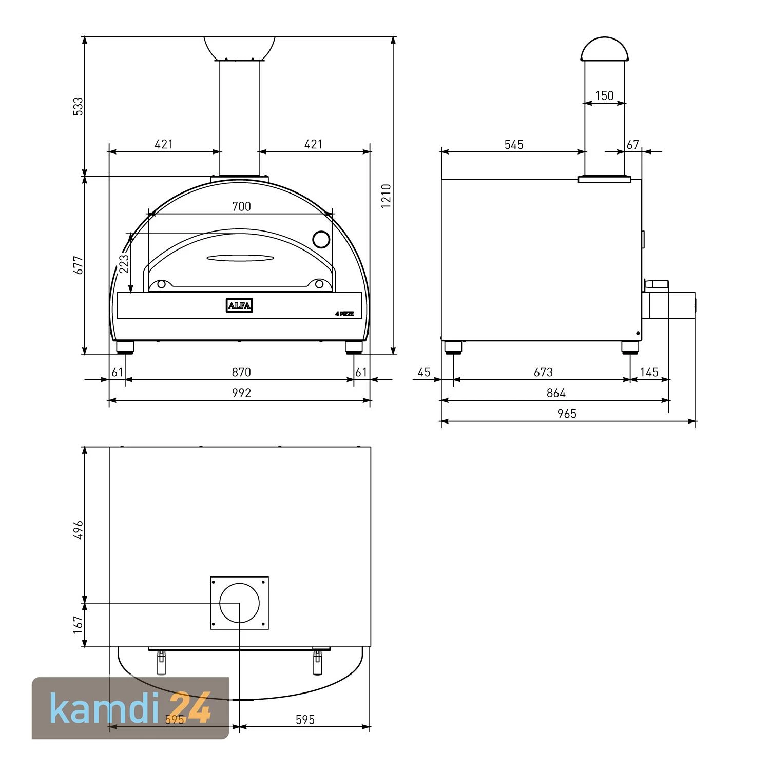 Alfa Forni Pizzaofen 4 Pizze Grau Ohne Unterbau 14 Alfa Forni Pizzaofen 4 Pizze Grau Ohne Unterbau – Bild 12
