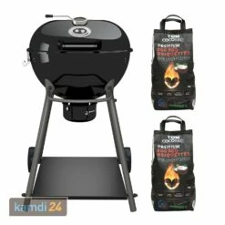 Outdoorchef Kensington 570 C Holzkohle-Kugelgrill + TOM COCO Grill-Kokoskohlebriketts 2er-Pack