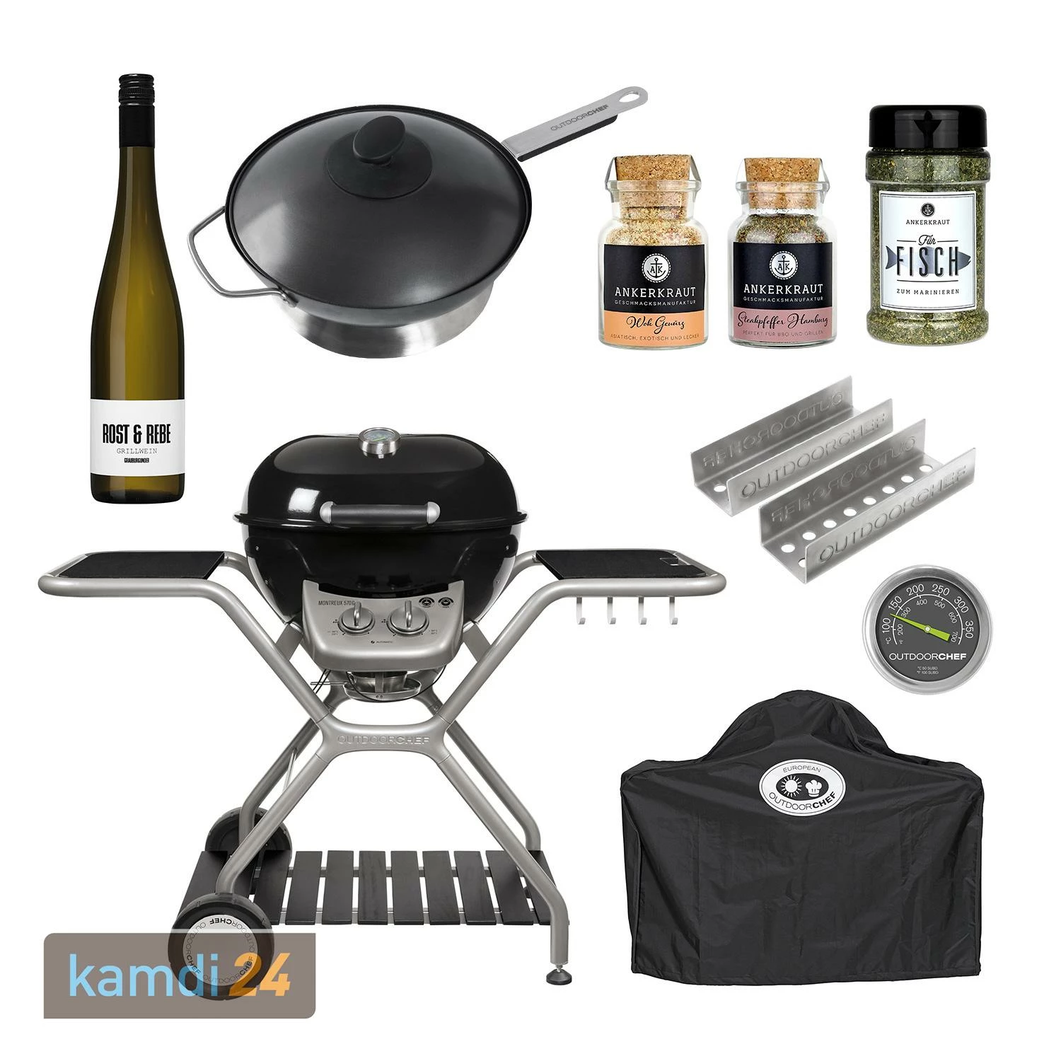 Outdoorchef Montreux 570 G Granit Gas-Kugelgrill Geschenkset 3 Outdoorchef Montreux 570 G Granit Gas-Kugelgrill Geschenkset