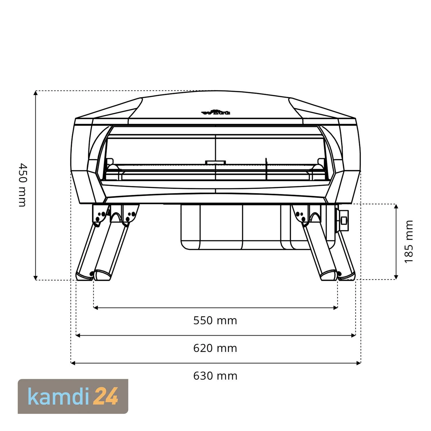 Witt Etna Fermo Gas-Pizzaofen 1 Brenner Schwarz 10 Witt Etna Fermo Gas-Pizzaofen 1 Brenner Schwarz – Bild 8