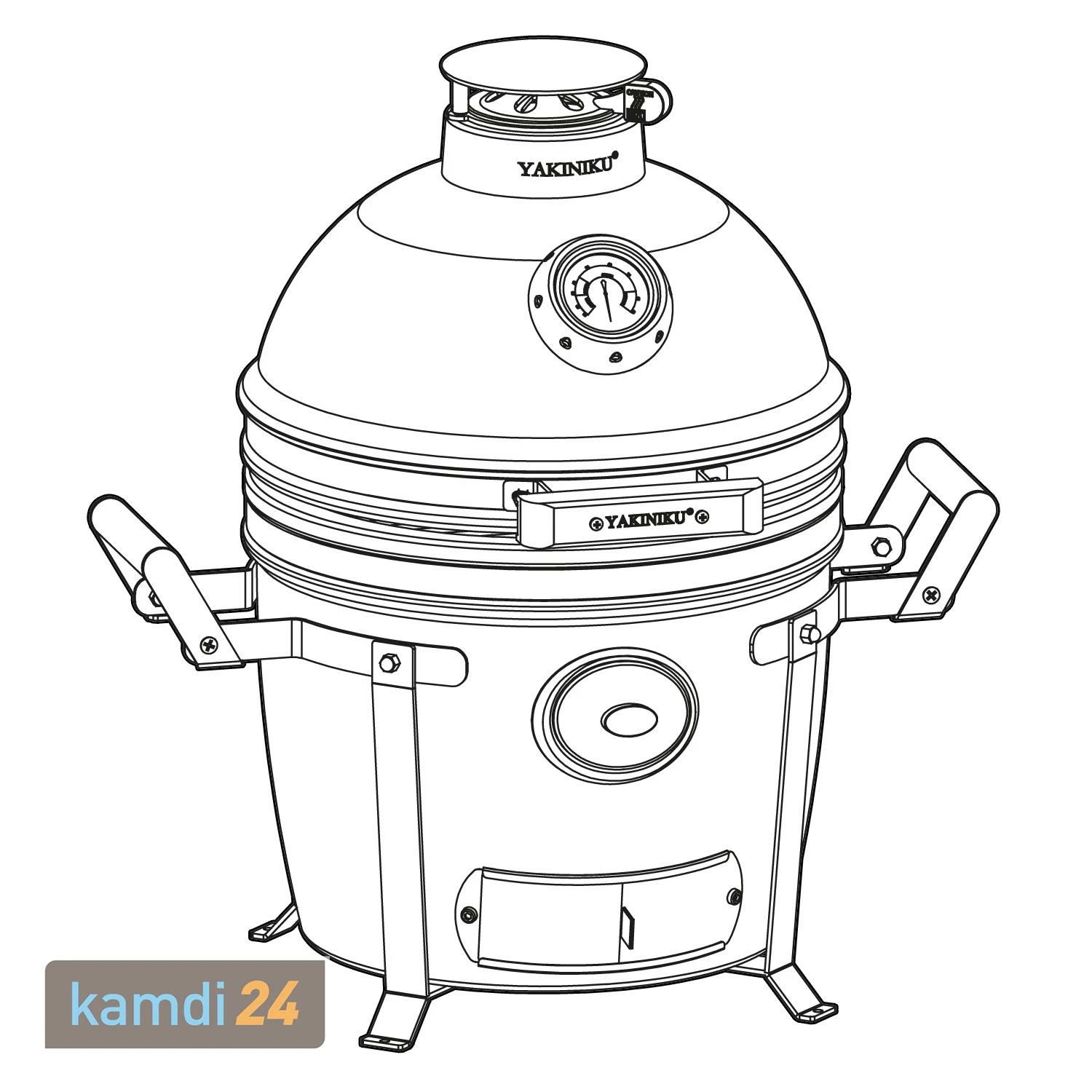 Yakiniku Keramik Grill Kamado Compact 13" Inkl. Campinggestell 13 Yakiniku Keramik Grill Kamado Compact 13" Inkl. Campinggestell – Bild 11